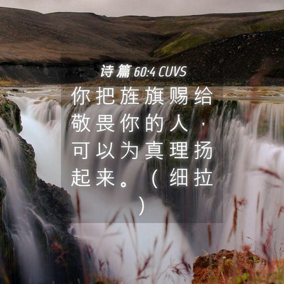 Picture 04 - 诗 篇 60:4 CUVS - 你 把 旌 旗 赐 给 敬 畏 你 的 人 ， - Bible Verse Picture