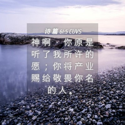 Picture 04 - 诗 篇 61:5 CUVS - 神 啊 ， 你 原 是 听 了 我 所 许 的 - Bible Verse Picture