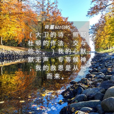 Picture 04 - 诗 篇 62:1 CUVS - （ 大 卫 的 诗 ， 照 耶 杜 顿 的 作 - Bible Verse Picture