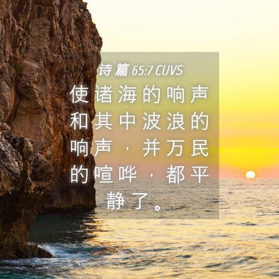 Picture 04 - 诗 篇 65:7 CUVS - 使 诸 海 的 响 声 和 其 中 波 浪 的 - Bible Verse Picture
