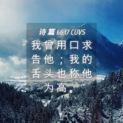 Picture 04 - 诗 篇 66:17 CUVS - 我 曾 用 口 求 告 他 ； 我 的 舌 头 - Bible Verse Picture