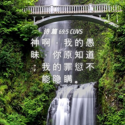 Picture 04 - 诗 篇 69:5 CUVS - 神 啊 ， 我 的 愚 昧 ， 你 原 知 道 - Bible Verse Picture