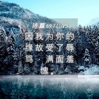 Picture 04 - 诗 篇 69:7 CUVS - 因 我 为 你 的 缘 故 受 了 辱 骂 ， - Bible Verse Picture