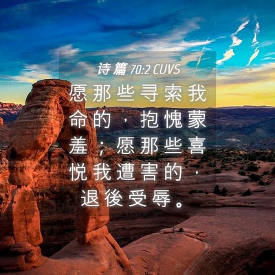 Picture 04 - 诗 篇 70:2 CUVS - 愿 那 些 寻 索 我 命 的 ， 抱 愧 蒙 - Bible Verse Picture
