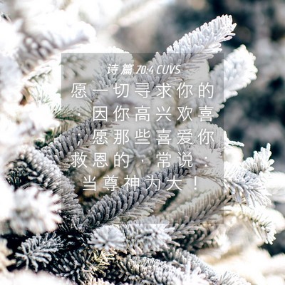 Picture 04 - 诗 篇 70:4 CUVS - 愿 一 切 寻 求 你 的 ， 因 你 高 兴 - Bible Verse Picture