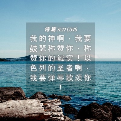 Picture 04 - 诗 篇 71:22 CUVS - 我 的 神 啊 ， 我 要 鼓 瑟 称 赞 你 - Bible Verse Picture
