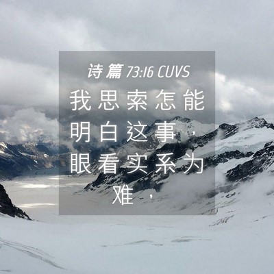 Picture 04 - 诗 篇 73:16 CUVS - 我 思 索 怎 能 明 白 这 事 ， 眼 看 - Bible Verse Picture