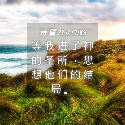 Picture 04 - 诗 篇 73:17 CUVS - 等 我 进 了 神 的 圣 所 ， 思 想 他 - Bible Verse Picture