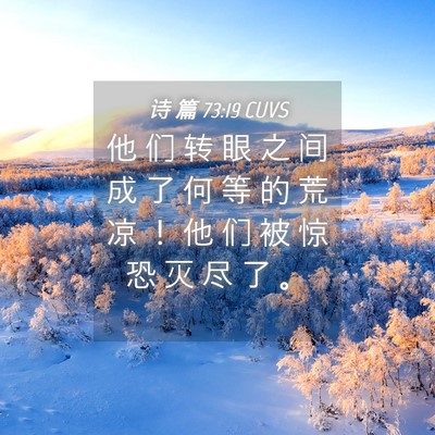 Picture 04 - 诗 篇 73:19 CUVS - 他 们 转 眼 之 间 成 了 何 等 的 荒 - Bible Verse Picture