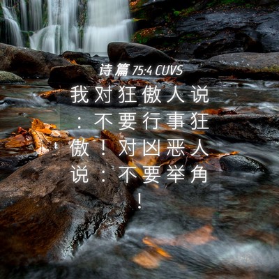 Picture 04 - 诗 篇 75:4 CUVS - 我 对 狂 傲 人 说 ： 不 要 行 事 狂 - Bible Verse Picture