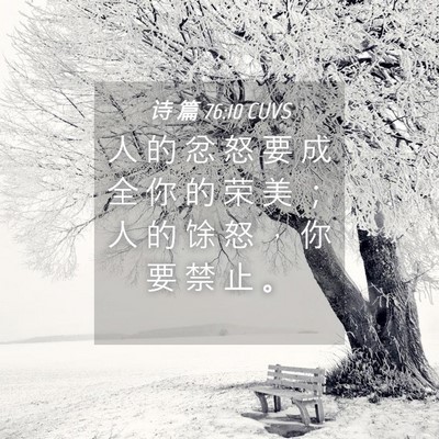 Picture 04 - 诗 篇 76:10 CUVS - 人 的 忿 怒 要 成 全 你 的 荣 美 ； - Bible Verse Picture