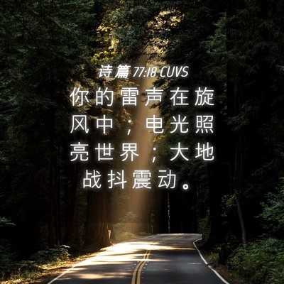 Picture 04 - 诗 篇 77:18 CUVS - 你 的 雷 声 在 旋 风 中 ； 电 光 照 - Bible Verse Picture