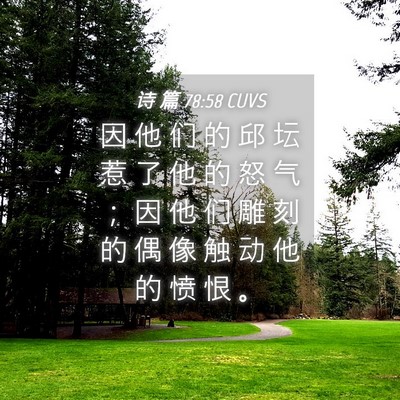 Picture 04 - 诗 篇 78:58 CUVS - 因 他 们 的 邱 坛 惹 了 他 的 怒 气 - Bible Verse Picture