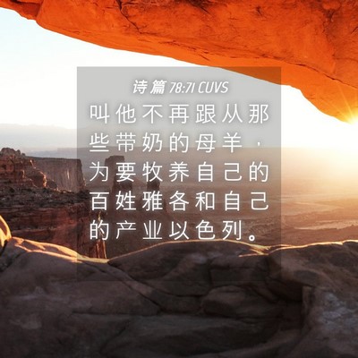 Picture 04 - 诗 篇 78:71 CUVS - 叫 他 不 再 跟 从 那 些 带 奶 的 母 - Bible Verse Picture