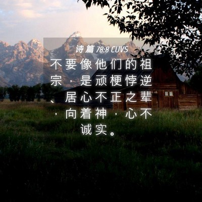 Picture 04 - 诗 篇 78:8 CUVS - 不 要 像 他 们 的 祖 宗 ， 是 顽 梗 - Bible Verse Picture