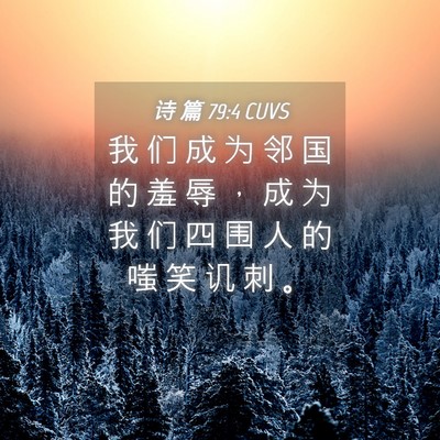 Picture 04 - 诗 篇 79:4 CUVS - 我 们 成 为 邻 国 的 羞 辱 ， 成 为 - Bible Verse Picture