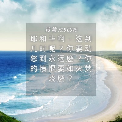 Picture 04 - 诗 篇 79:5 CUVS - 耶 和 华 啊 ， 这 到 几 时 呢 ？ 你 - Bible Verse Picture
