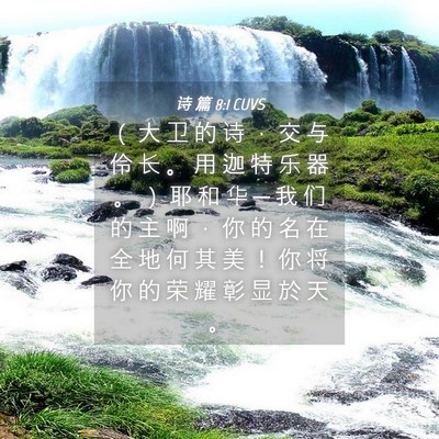 Picture 04 - 诗 篇 8:1 CUVS - （ 大 卫 的 诗 ， 交 与 伶 长 。 用 - Bible Verse Picture