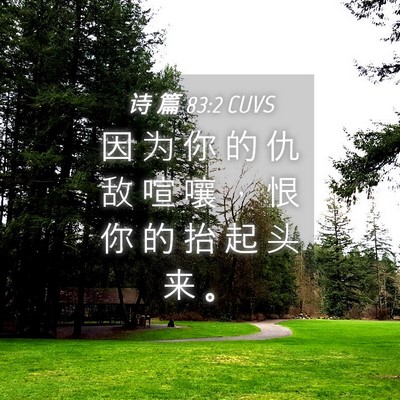 Picture 04 - 诗 篇 83:2 CUVS - 因 为 你 的 仇 敌 喧 嚷 ， 恨 你 的 - Bible Verse Picture