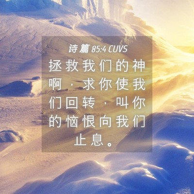 Picture 04 - 诗 篇 85:4 CUVS - 拯 救 我 们 的 神 啊 ， 求 你 使 我 - Bible Verse Picture