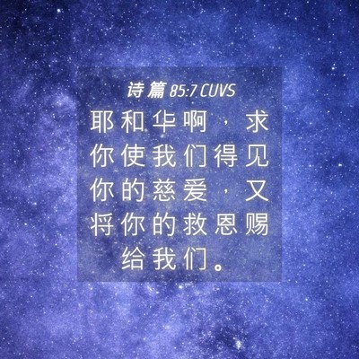 Picture 04 - 诗 篇 85:7 CUVS - 耶 和 华 啊 ， 求 你 使 我 们 得 见 - Bible Verse Picture