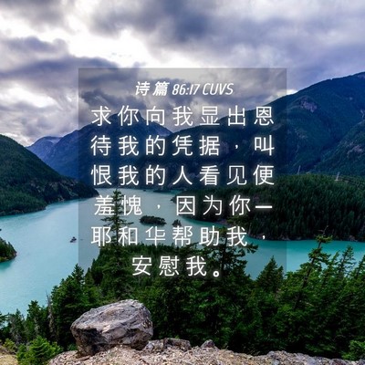 Picture 04 - 诗 篇 86:17 CUVS - 求 你 向 我 显 出 恩 待 我 的 凭 据 - Bible Verse Picture