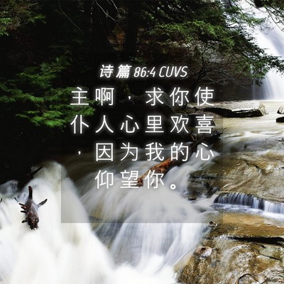 Picture 04 - 诗 篇 86:4 CUVS - 主 啊 ， 求 你 使 仆 人 心 里 欢 喜 - Bible Verse Picture