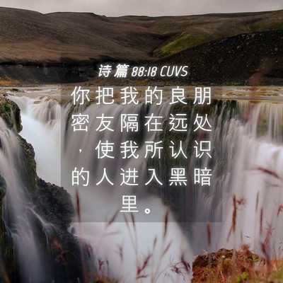 Picture 04 - 诗 篇 88:18 CUVS - 你 把 我 的 良 朋 密 友 隔 在 远 处 - Bible Verse Picture
