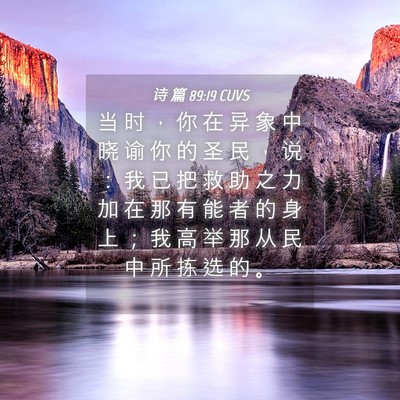 Picture 04 - 诗 篇 89:19 CUVS - 当 时 ， 你 在 异 象 中 晓 谕 你 的 - Bible Verse Picture