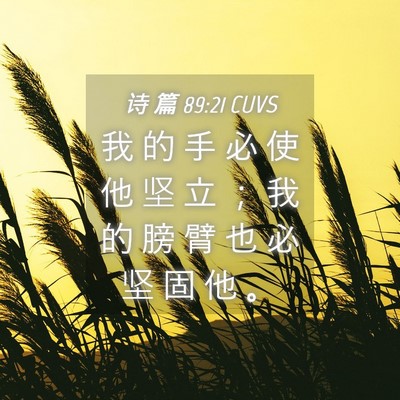 Picture 04 - 诗 篇 89:21 CUVS - 我 的 手 必 使 他 坚 立 ； 我 的 膀 - Bible Verse Picture
