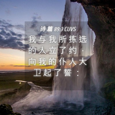 Picture 04 - 诗 篇 89:3 CUVS - 我 与 我 所 拣 选 的 人 立 了 约 ， - Bible Verse Picture