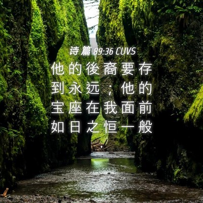 Picture 04 - 诗 篇 89:36 CUVS - 他 的 後 裔 要 存 到 永 远 ； 他 的 - Bible Verse Picture