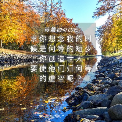Picture 04 - 诗 篇 89:47 CUVS - 求 你 想 念 我 的 时 候 是 何 等 的 - Bible Verse Picture