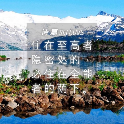 Picture 04 - 诗 篇 91:1 CUVS - 住 在 至 高 者 隐 密 处 的 ， 必 住 - Bible Verse Picture