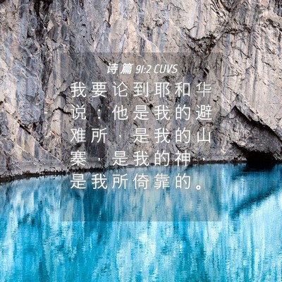 Picture 04 - 诗 篇 91:2 CUVS - 我 要 论 到 耶 和 华 说 ： 他 是 我 - Bible Verse Picture