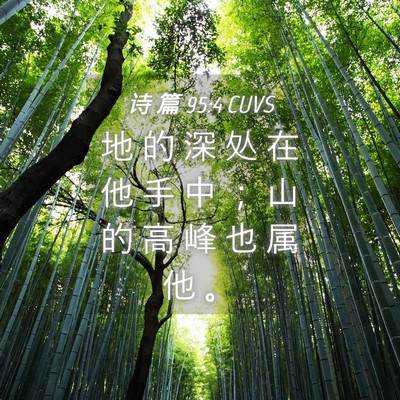 Picture 04 - 诗 篇 95:4 CUVS - 地 的 深 处 在 他 手 中 ； 山 的 高 - Bible Verse Picture