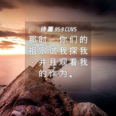 Picture 04 - 诗 篇 95:9 CUVS - 那 时 ， 你 们 的 祖 宗 试 我 探 我 - Bible Verse Picture