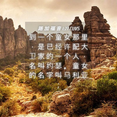 Picture 04 - 路 加 福 音 1:27 CUVS - 到 一 个 童 女 那 里 ， 是 已 经 许 - Bible Verse Picture