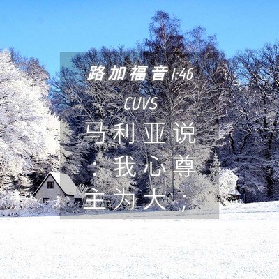 Picture 04 - 路 加 福 音 1:46 CUVS - 马 利 亚 说 ： 我 心 尊 主 为 大 - Bible Verse Picture