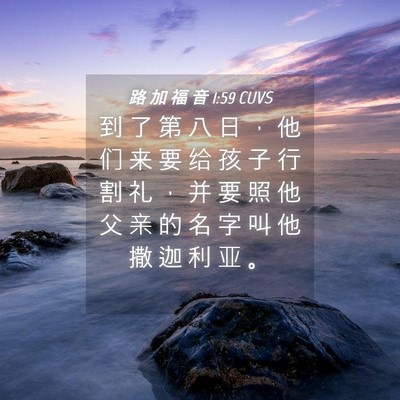 Picture 04 - 路 加 福 音 1:59 CUVS - 到 了 第 八 日 ， 他 们 来 要 给 孩 - Bible Verse Picture