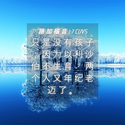 Picture 04 - 路 加 福 音 1:7 CUVS - 只 是 没 有 孩 子 ； 因 为 以 利 沙 - Bible Verse Picture
