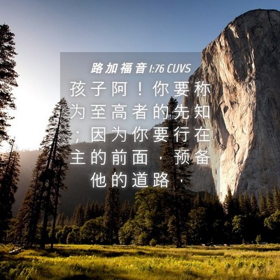 Picture 04 - 路 加 福 音 1:76 CUVS - 孩 子 阿 ！ 你 要 称 为 至 高 者 的 - Bible Verse Picture