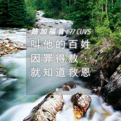 Picture 04 - 路 加 福 音 1:77 CUVS - 叫 他 的 百 姓 因 罪 得 赦 ， 就 知 - Bible Verse Picture