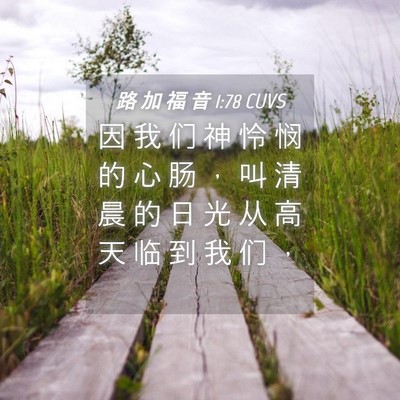 Picture 04 - 路 加 福 音 1:78 CUVS - 因 我 们 神 怜 悯 的 心 肠 ， 叫 清 - Bible Verse Picture