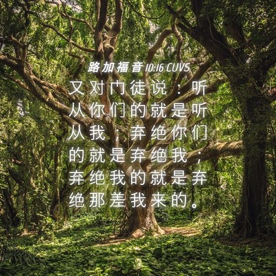 Picture 04 - 路 加 福 音 10:16 CUVS - 又 对 门 徒 说 ： 听 从 你 们 的 就 - Bible Verse Picture