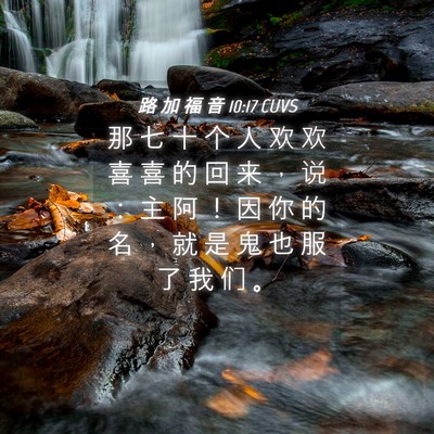 Picture 04 - 路 加 福 音 10:17 CUVS - 那 七 十 个 人 欢 欢 喜 喜 的 回 来 - Bible Verse Picture