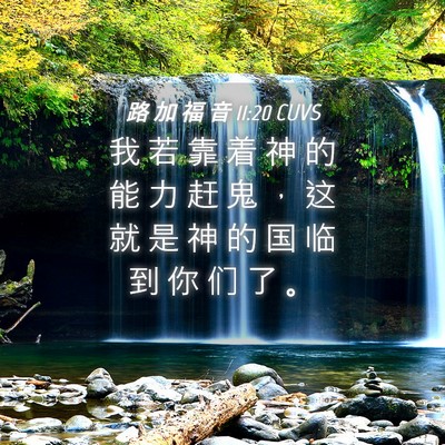Picture 04 - 路 加 福 音 11:20 CUVS - 我 若 靠 着 神 的 能 力 赶 鬼 ， 这 - Bible Verse Picture