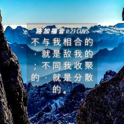 Picture 04 - 路 加 福 音 11:23 CUVS - 不 与 我 相 合 的 ， 就 是 敌 我 的 - Bible Verse Picture
