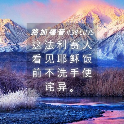 Picture 04 - 路 加 福 音 11:38 CUVS - 这 法 利 赛 人 看 见 耶 稣 饭 前 不 - Bible Verse Picture