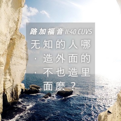 Picture 04 - 路 加 福 音 11:40 CUVS - 无 知 的 人 哪 ， 造 外 面 的 ， 不 - Bible Verse Picture